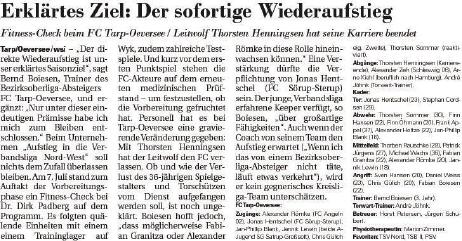 Erklärtes Ziel: Der sofortige Wiederaufstieg